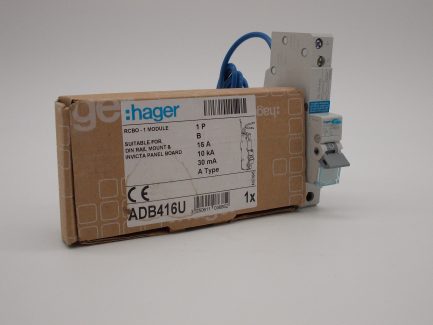 Hager RCBO 16 Amp 30mA Type B 16A 103685 B16 ADB Range ADB416U NEW