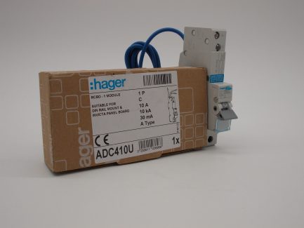 Hager RCBO 10 Amp 30mA Type C 10A 103696 C10 ADA Range ADC410U NEW